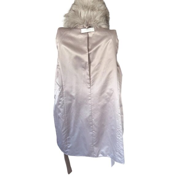 NWT Tahari Camel Wool Blend Lined Belted Coat with Removable Faux Fur Collar L - Picture 12 of 16